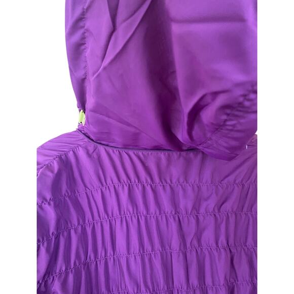 Athleta purple anorak long button-down and zipper windbreaker jacket with hood - Picture 11 of 12